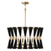 Bianca 6-Light Pendant in Black Rope and Patinaed Brass - Lamps Expo
