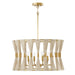Bianca 6-Light Pendant in Bleached Natural Rope & Patinaed Brass - Lamps Expo