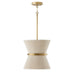 Cecilia 1-Light Pendant in Bleached Natural Rope & Patinaed Brass - Lamps Expo