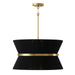 Cecilia 8-Light Pendant in Black Rope and Patinaed Brass - Lamps Expo