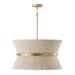 Cecilia 8-Light Pendant in Bleached Natural Rope & Patinaed Brass - Lamps Expo