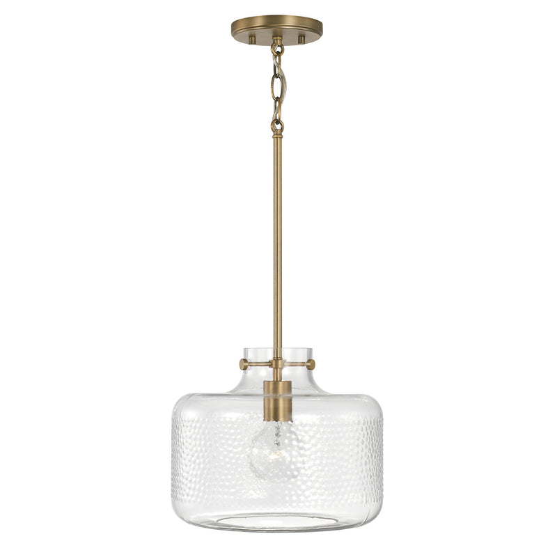 Brighton 1-Light Pendant in Aged Brass - Lamps Expo