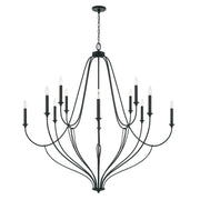 Bentley 12-LightChandelier in Black Iron - Lamps Expo