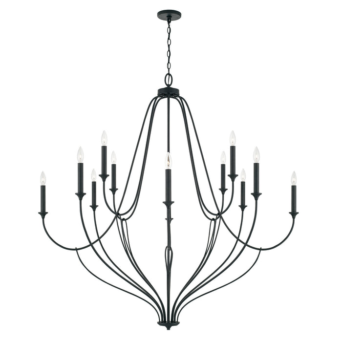 Bentley 12-LightChandelier in Black Iron - Lamps Expo
