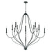 Bentley 12-LightChandelier in Black Iron - Lamps Expo