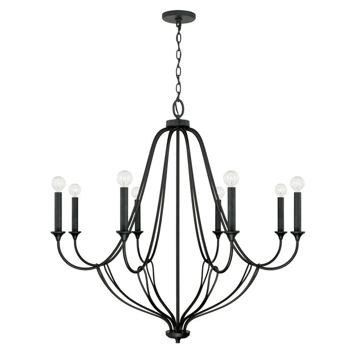 Bentley 8-Light Chandelier in Black Iron - Lamps Expo
