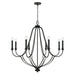Bentley 8-Light Chandelier in Black Iron - Lamps Expo