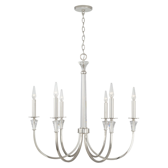 Laurent 6-Light Chandelier in Polished Nickel - Lamps Expo