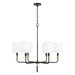 Beckham 6-Light Chandelier in Glossy Black & Aged Brass - Lamps Expo