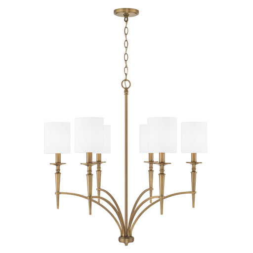 Abbie 6-Light Chandelier in Aged Brass - Lamps Expo