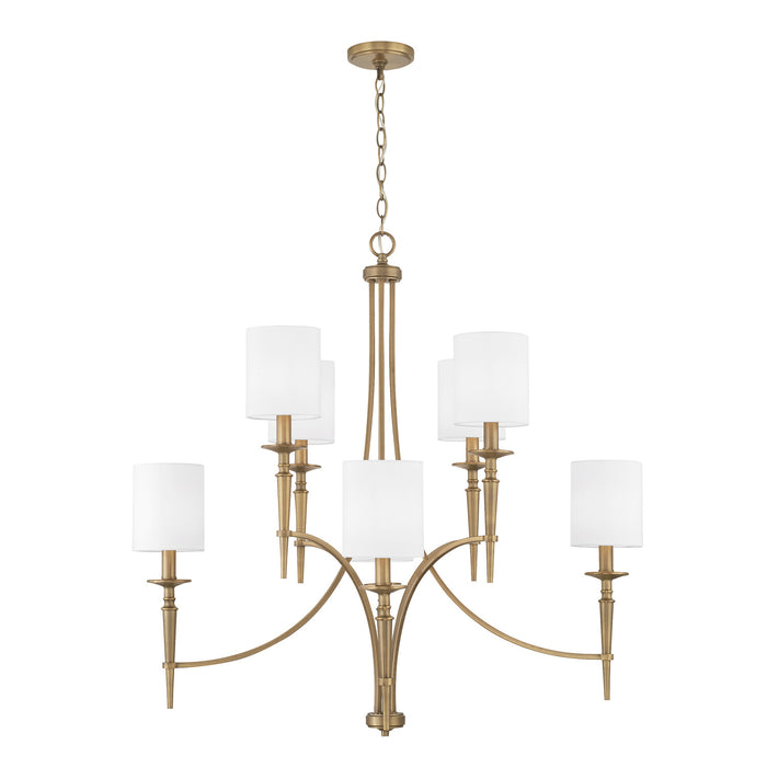Abbie 8-Light Chandelier in Aged Brass - Lamps Expo