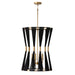 Bianca 4-Light Foyer Pendant in Black Rope and Patinaed Brass - Lamps Expo