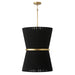 Cecilia 6-Light Foyer Pendant in Black Rope and Patinaed Brass - Lamps Expo