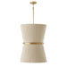 Cecilia 6-Light Foyer Pendant in Bleached Natural Rope and Patinaed Brass - Lamps Expo