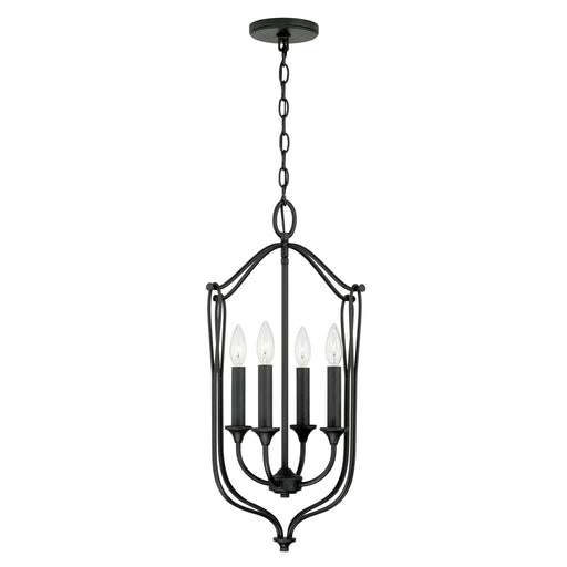Bentley 4-Light Foyer Pendant in Black Iron - Lamps Expo