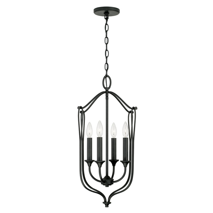 Bentley 4-Light Foyer Pendant in Black Iron - Lamps Expo