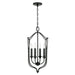 Bentley 4-Light Foyer Pendant in Black Iron - Lamps Expo