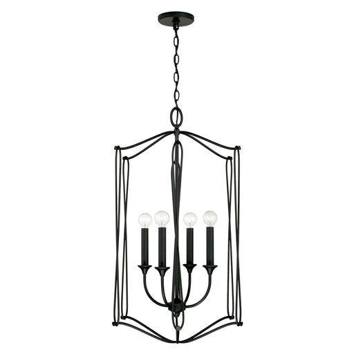 Bentley 4-Light Foyer Pendant in Black Iron - Lamps Expo