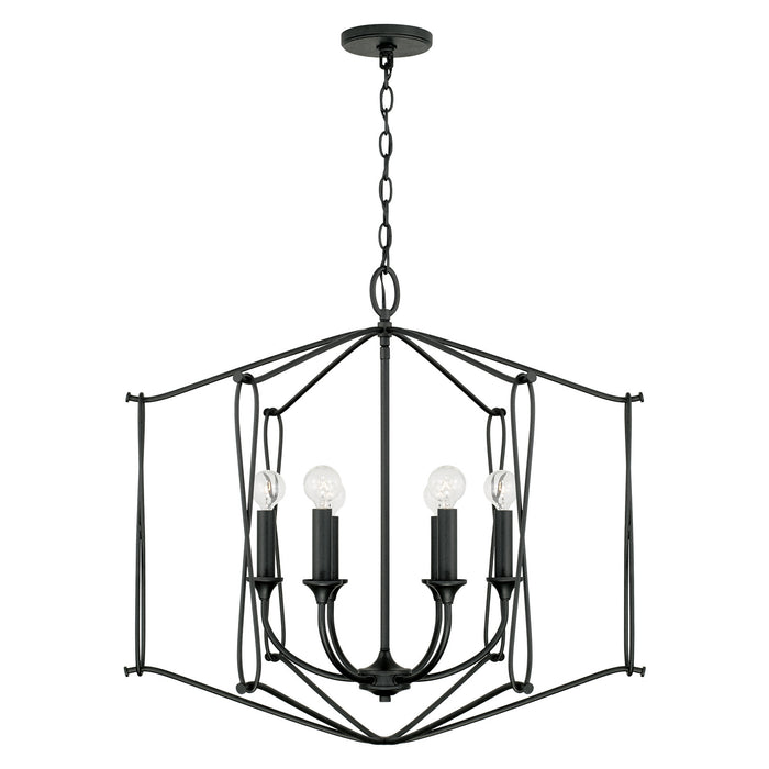 Bentley 6-Light Foyer Pendant in Black Iron - Lamps Expo