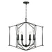 Bentley 6-Light Foyer Pendant in Black Iron - Lamps Expo