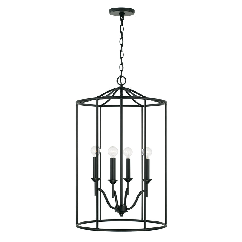Peyton 4-Light Foyer Pendant in Matte Black - Lamps Expo