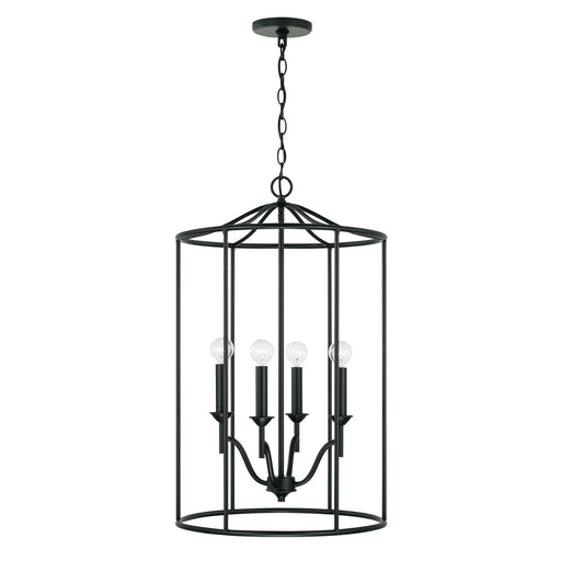 Peyton 4-Light Foyer Pendant in Matte Black - Lamps Expo