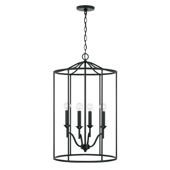 Peyton 4-Light Foyer Pendant in Matte Black - Lamps Expo