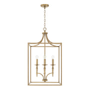 Abbie 4-Light Foyer Pendant in Aged Brass - Lamps Expo
