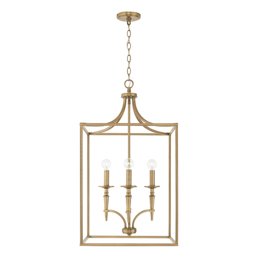 Abbie 4-Light Foyer Pendant in Aged Brass - Lamps Expo
