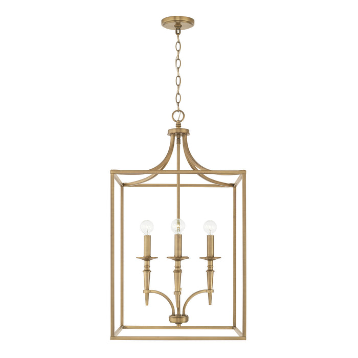 Abbie 4-Light Foyer Pendant in Aged Brass - Lamps Expo