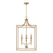 Abbie 4-Light Foyer Pendant in Aged Brass - Lamps Expo