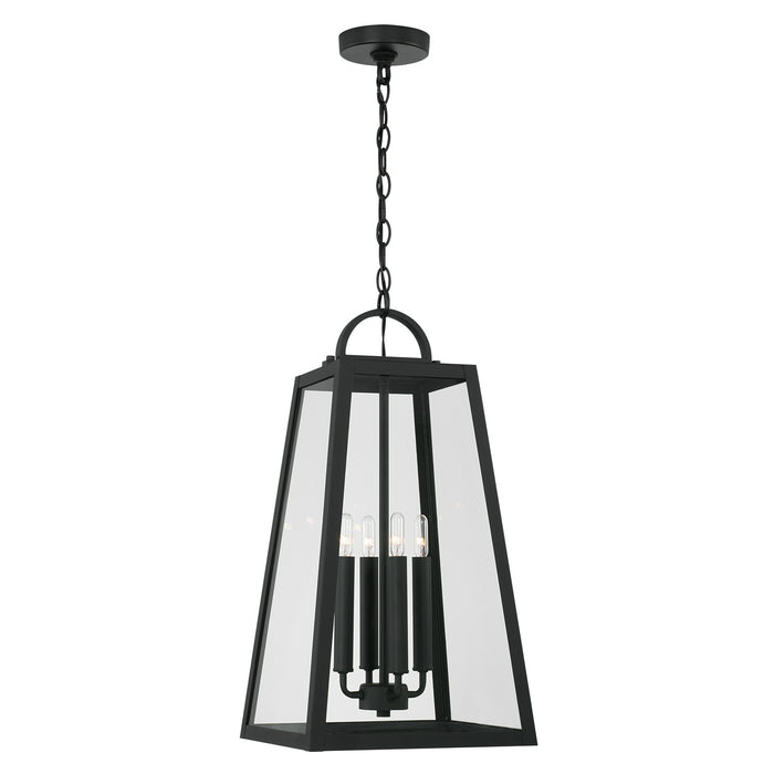 Leighton 4-Light Outdoor Hanging Lantern in Black - Lamps Expo