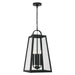 Leighton 4-Light Outdoor Hanging Lantern in Black - Lamps Expo