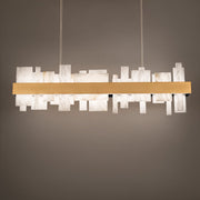 Acropolis 2-Light Linear Pendant in Aged Brass