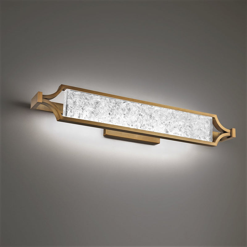 Emblem 28" Bath Vanity Light in Aged Brass
