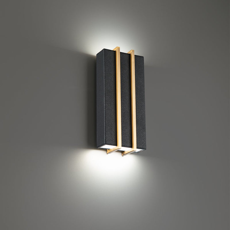Poet 2-Light Wall Sconce in Black & Aged Brass