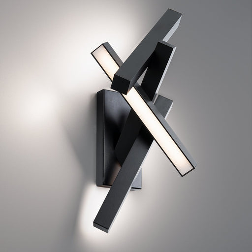 Chaos 3-Light Outdoor Wall Sconce in Black