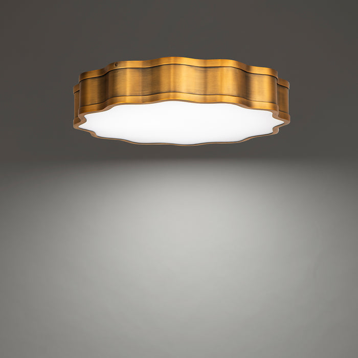 Vaughan LED Flush Mount in Aged Brass - Lamps Expo