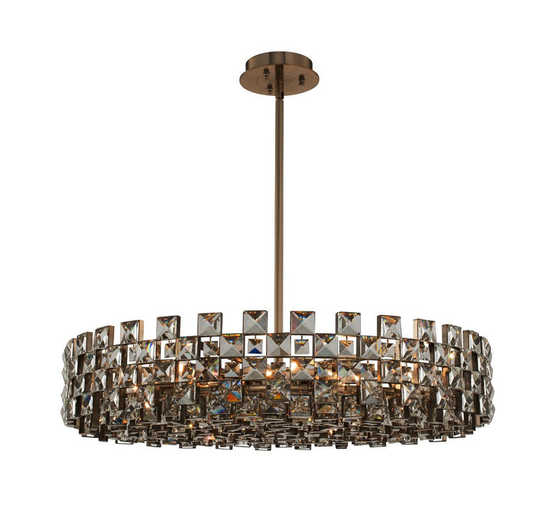 Piazze 12-Light Chandelier in Brushed Champagne Gold