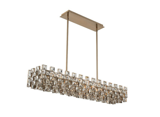 Piazze 8-Light Linear Pendant in Brushed Champagne Gold