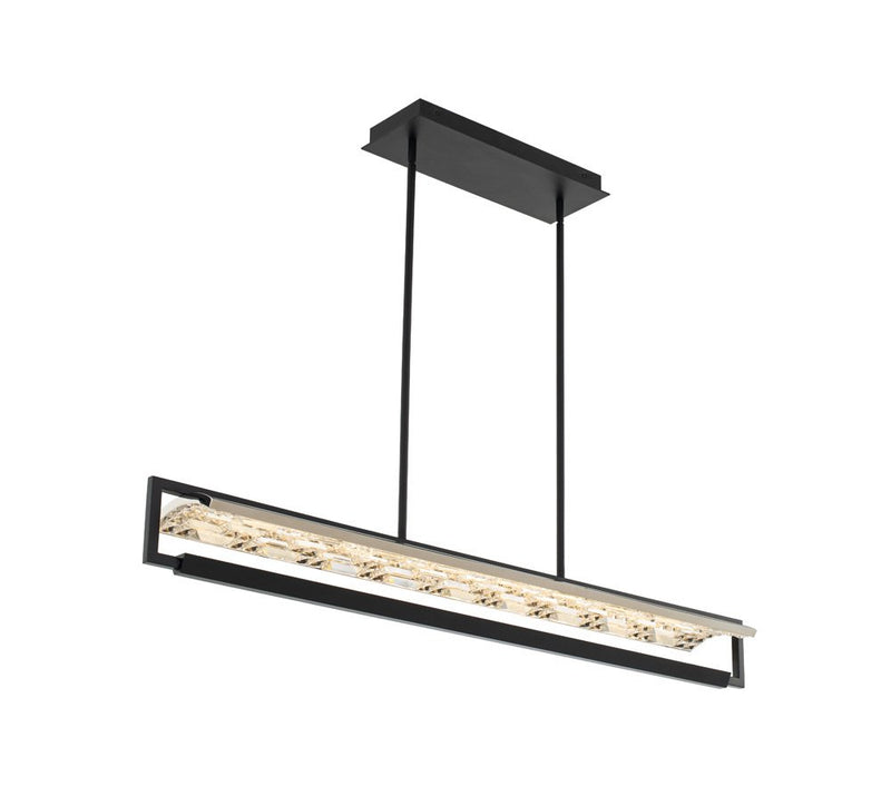Capuccio 46" LED Linear Pendant in Matte Black and Chrome