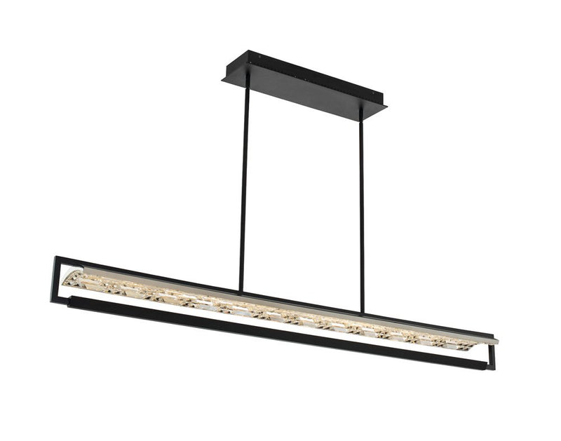 Capuccio 59" LED Linear Pendant in Matte Black and Chrome