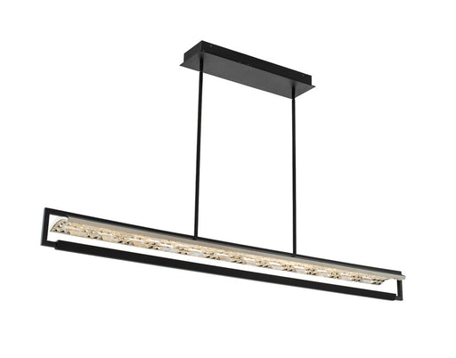 Capuccio 59" LED Linear Pendant in Matte Black and Chrome
