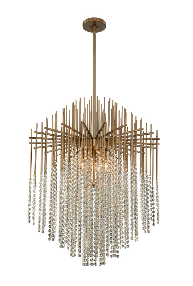 Estrella 6-Light Chandelier in Brushed Champagne Gold
