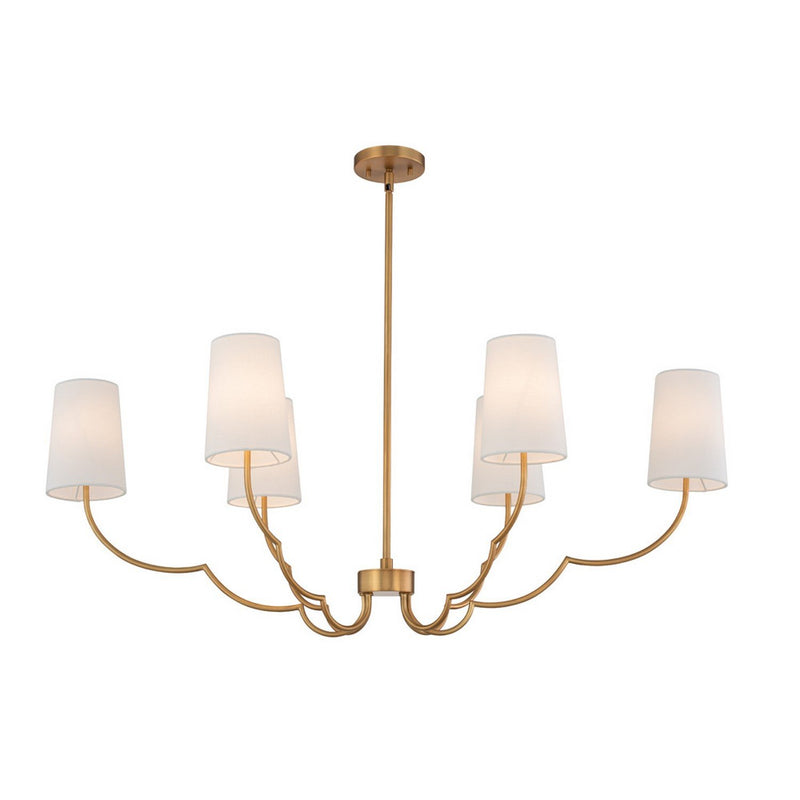 Sophia 6-Light Linear Pendant in New Brass