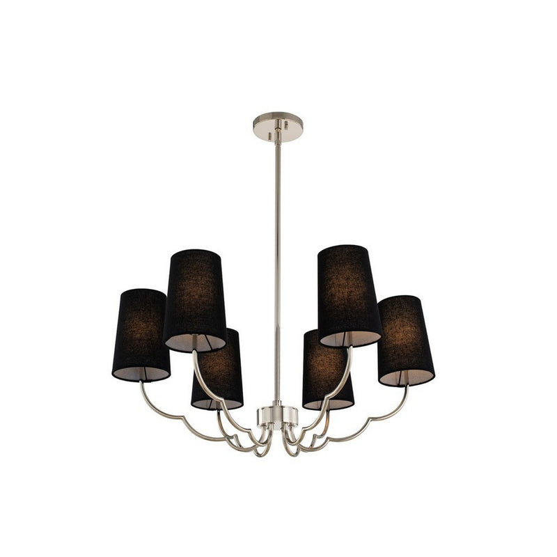 Sophia 6-Light Chandelier in Polished Nickel