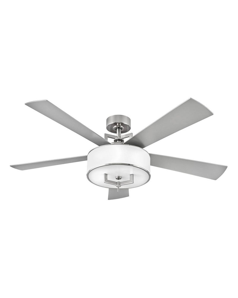 Hampton 56" Smart Ceiling Fan with Light in Brushed Nickel / Silver/walnut