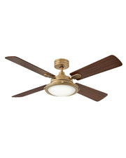 Collier 54" Smart Ceiling Fan with Light in Heritage Brass / Walnut/birch