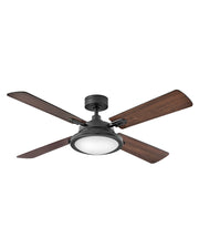 Collier 54" Smart Ceiling Fan with Light in Matte Black / Walnut/matte Black