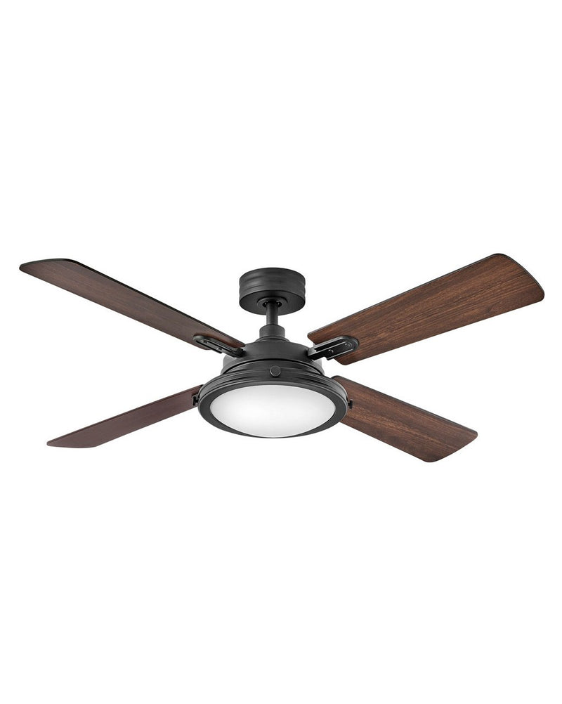 Collier 54" Smart Ceiling Fan with Light in Matte Black / Walnut/matte Black
